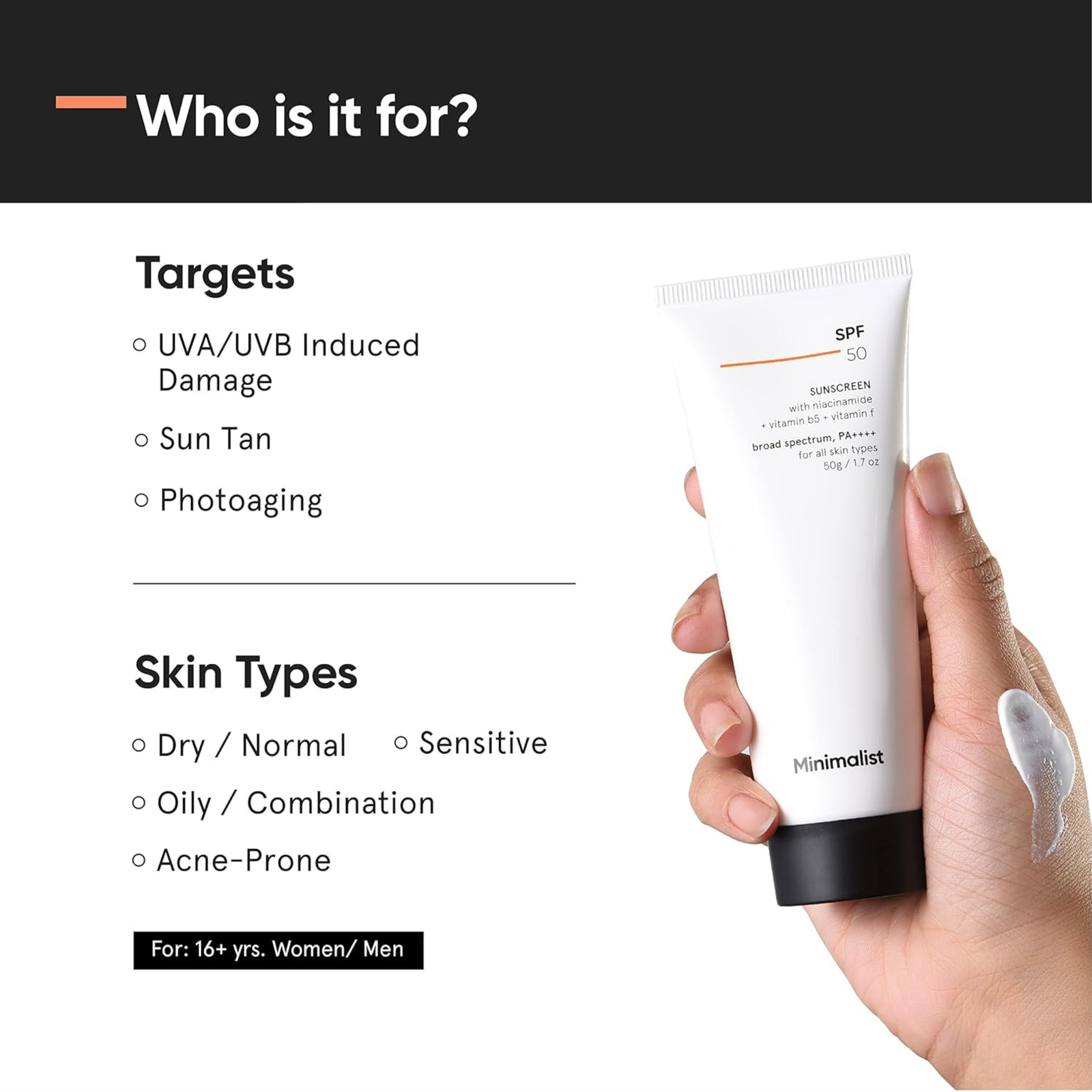 Minimalist SPF 50 PA++++ Sunscreen No White Cast Lightweight, Broad Spectrum UV Protection (2)