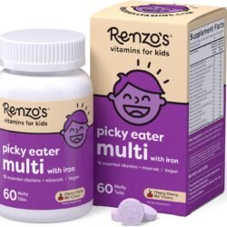 Picky Eater Kids Multivitamin with Iron, Dissolving Kids Vitamins with Vitamin D3 & K2 and More, 60 Sugar-Free Melty Tabs, Cherry Mo’ Cherry Flavored