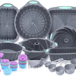 Tongjude 72-Piece Silicone Bakeware Set | Nonstick Baking Pans, Cake Molds & Measuring Tools | Oven Safe